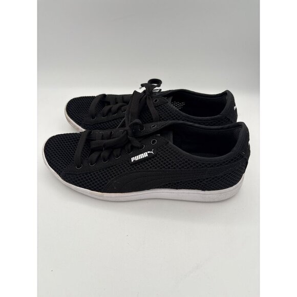 Puma Womens Mesh Sneakers Size 7 Black & White - Picture 2 of 6